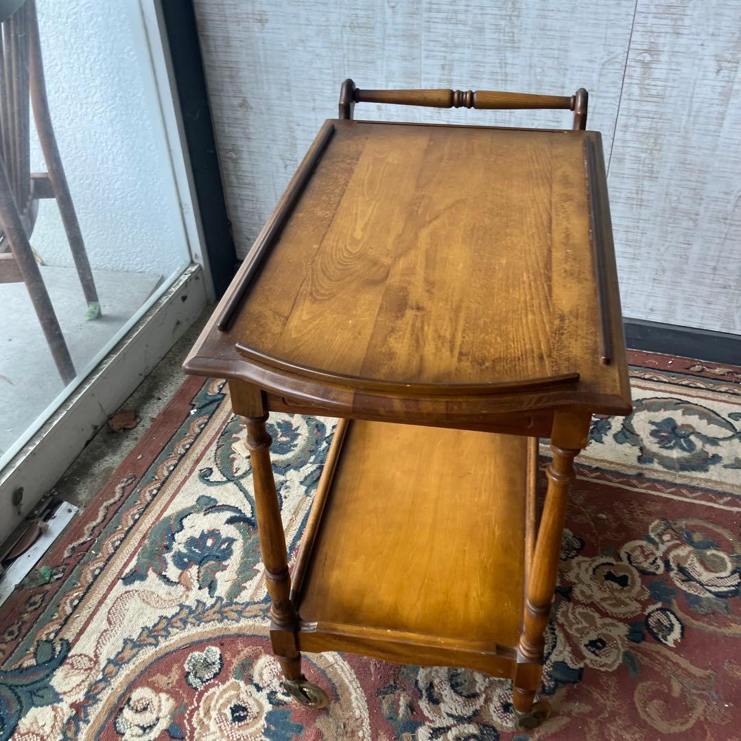 アンティーク カリモク 木製トローリー サービスワゴン キッチンカート 古家具