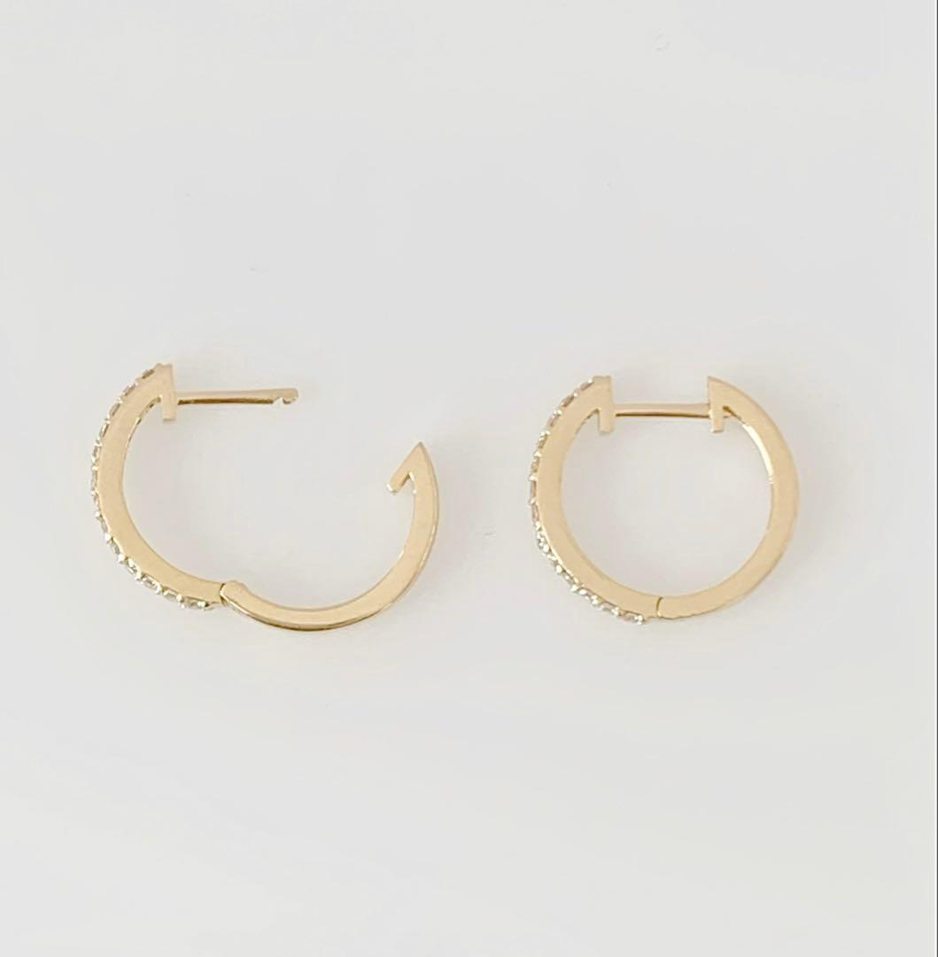 片方作り　K18 天然ダイヤモンド　中折れピアス