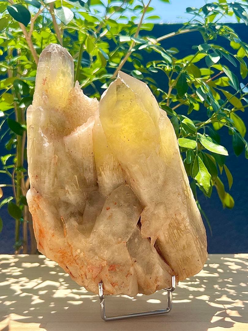 コンゴ産 ナチュラルシトリンキャンドルクォーツ 天然石置物　パワーストーン B1