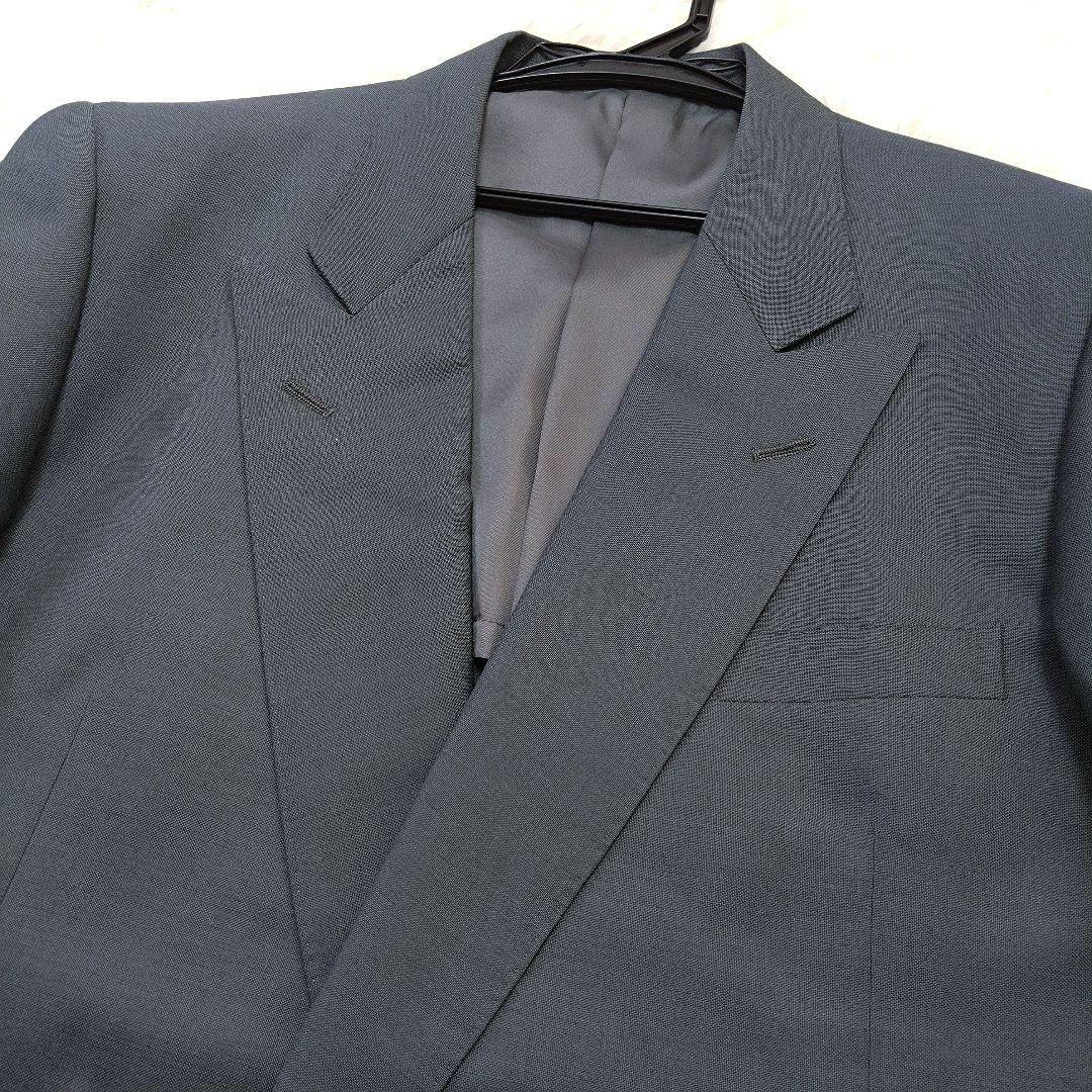 バーバリー ダブルスーツ セットアップ メタルボタン ウール モヘア グレー L