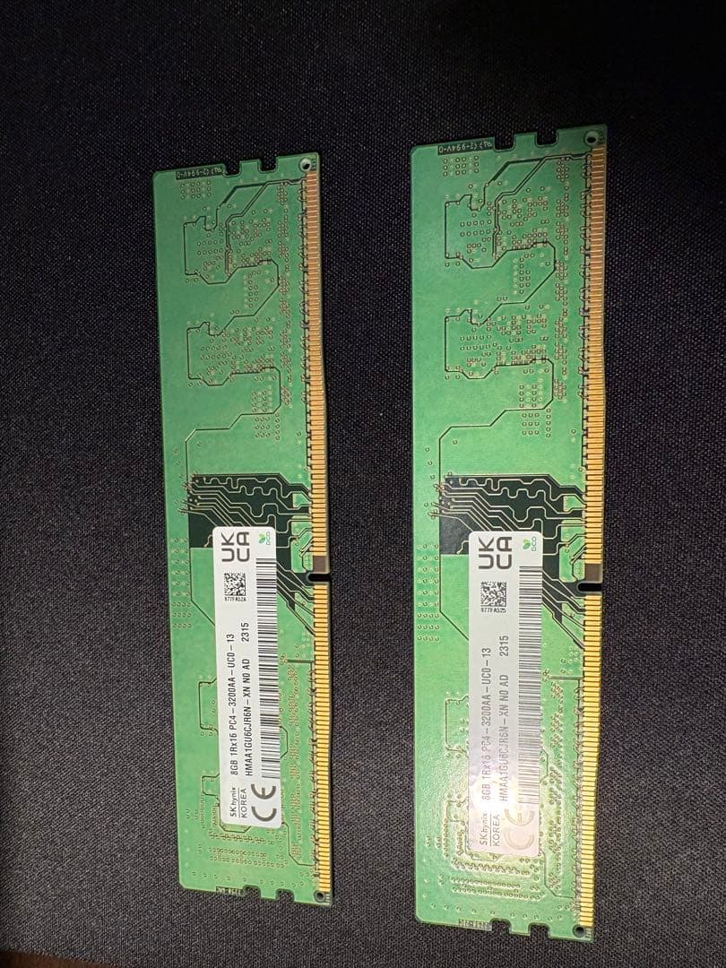 SK hynix製DDR4 8GB×2（計16GB）3200MHz 動作確認済