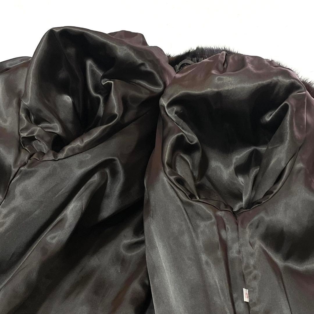 大きいサイズ【総丈126cm】 ミンク 本毛皮 ロング コート 毛並み◎