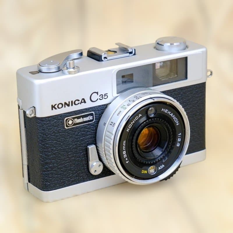 【整備品】KONICA C35 Flash matic コニカ　ケース付