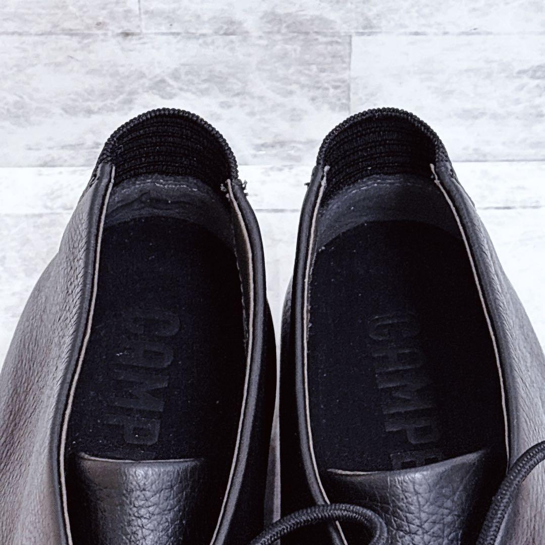 極美品✨カンペール ライトニナ 40 25cm 黒 シボ革 レースアップ ブーツ