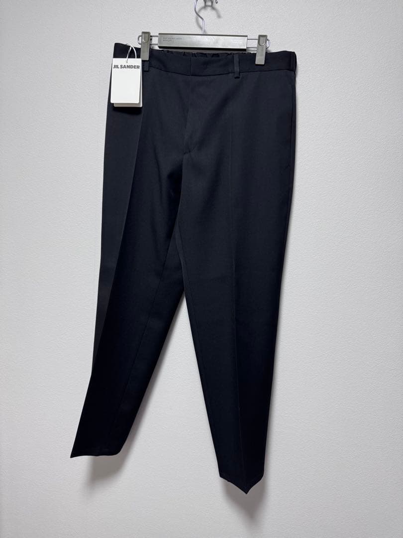 新品48 JIL SANDER ウールスラックスD06AW19 黒ジルサンダー