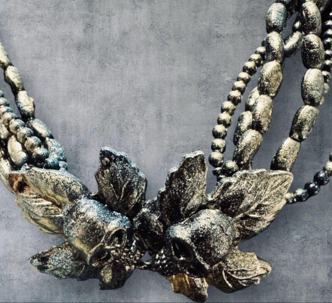 ★1点物★ジャンポールゴルチエ★リーフスカルカルマアンティークネックレス