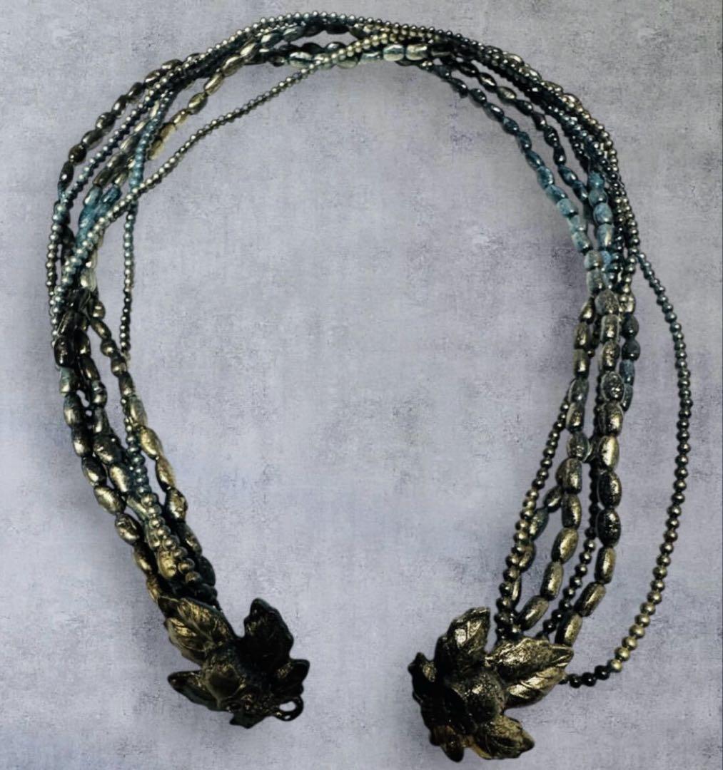 ★1点物★ジャンポールゴルチエ★リーフスカルカルマアンティークネックレス