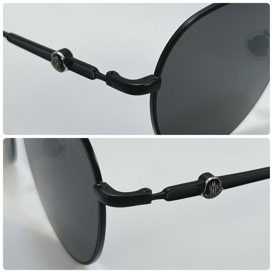 新品 Moncler モンクレール サングラス ラウンドメタルフレーム ブラック