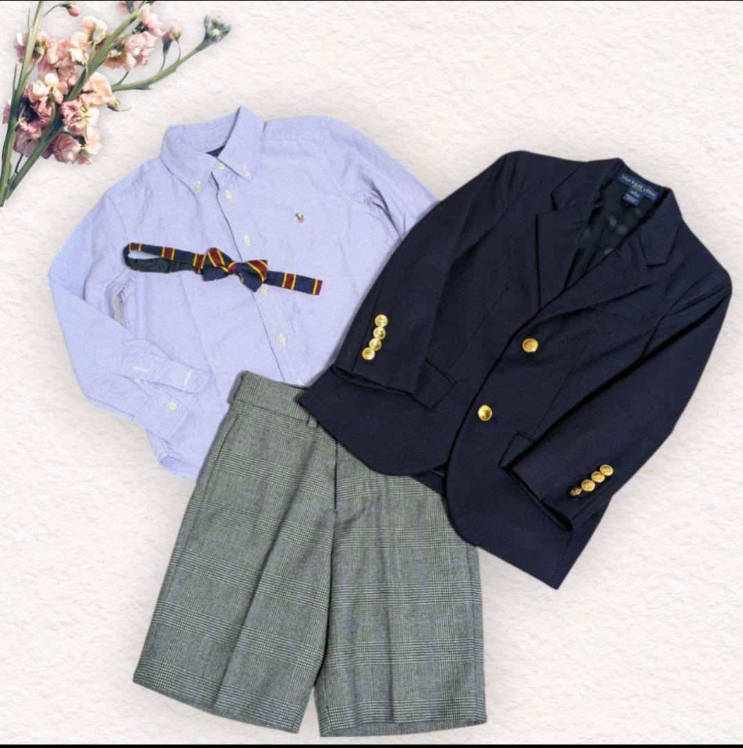 豪華5点セット✨ ラルフローレン フォーマル キッズスーツ 金ボタン 蝶ネクタイ