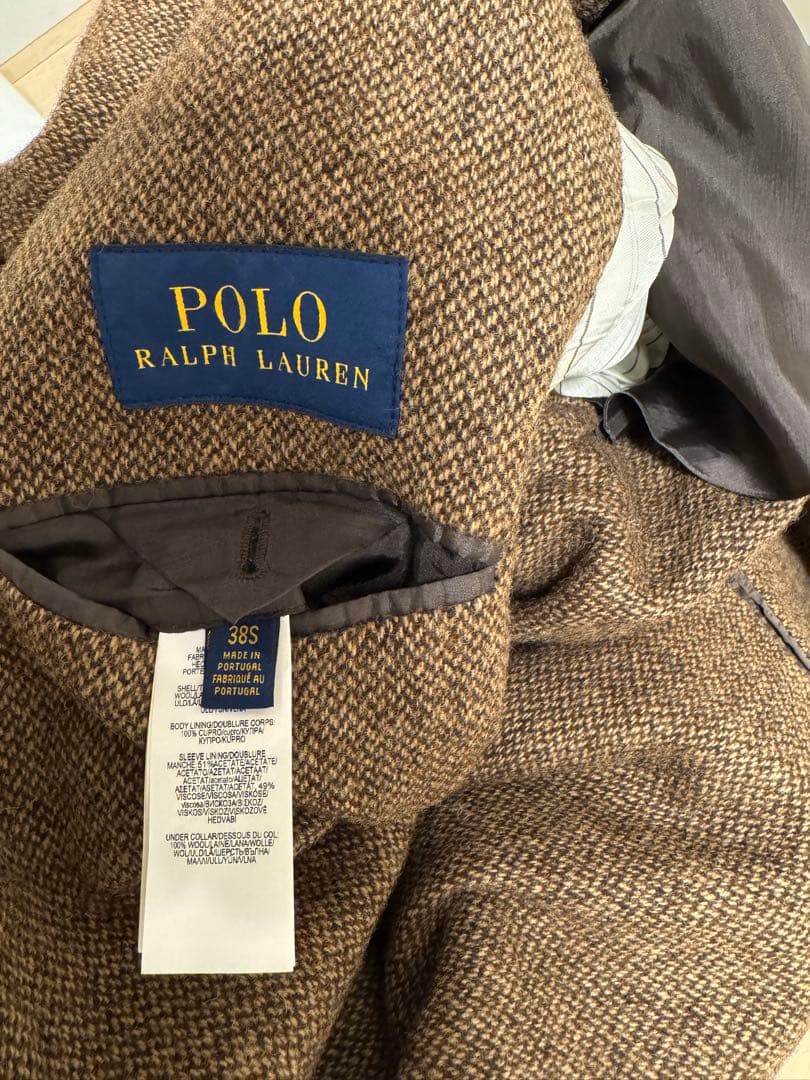 ラルフローレン　ツイードジャケット　エルボーパッチ　くるみボタン