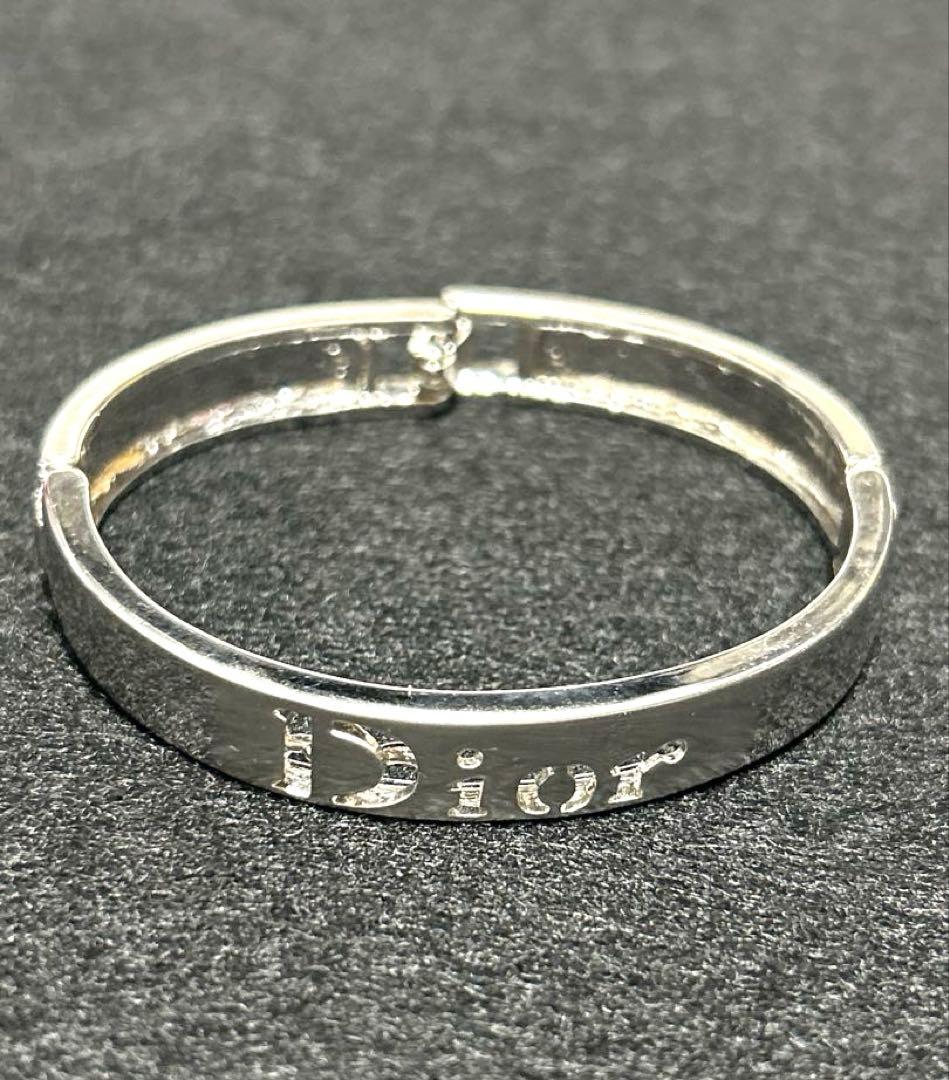 【希少】Dior クリスチャンディオール 透かしロゴ　バングル ブレスレット