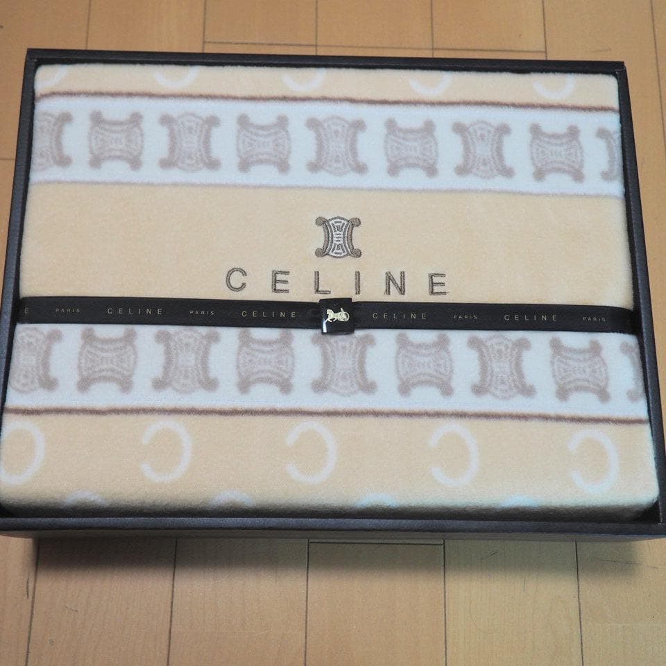 CELINE セリーヌ マカダム柄 綿毛布 シングル 140×200cm