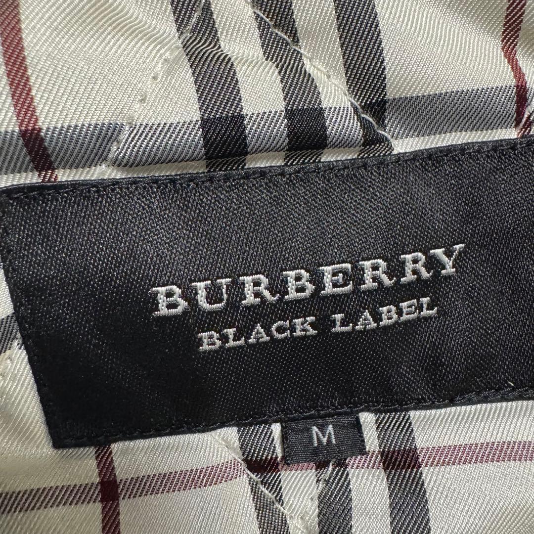 バーバリーブラックレーベル　パデッドコート　ノバチェック　千鳥柄　ラビットファー