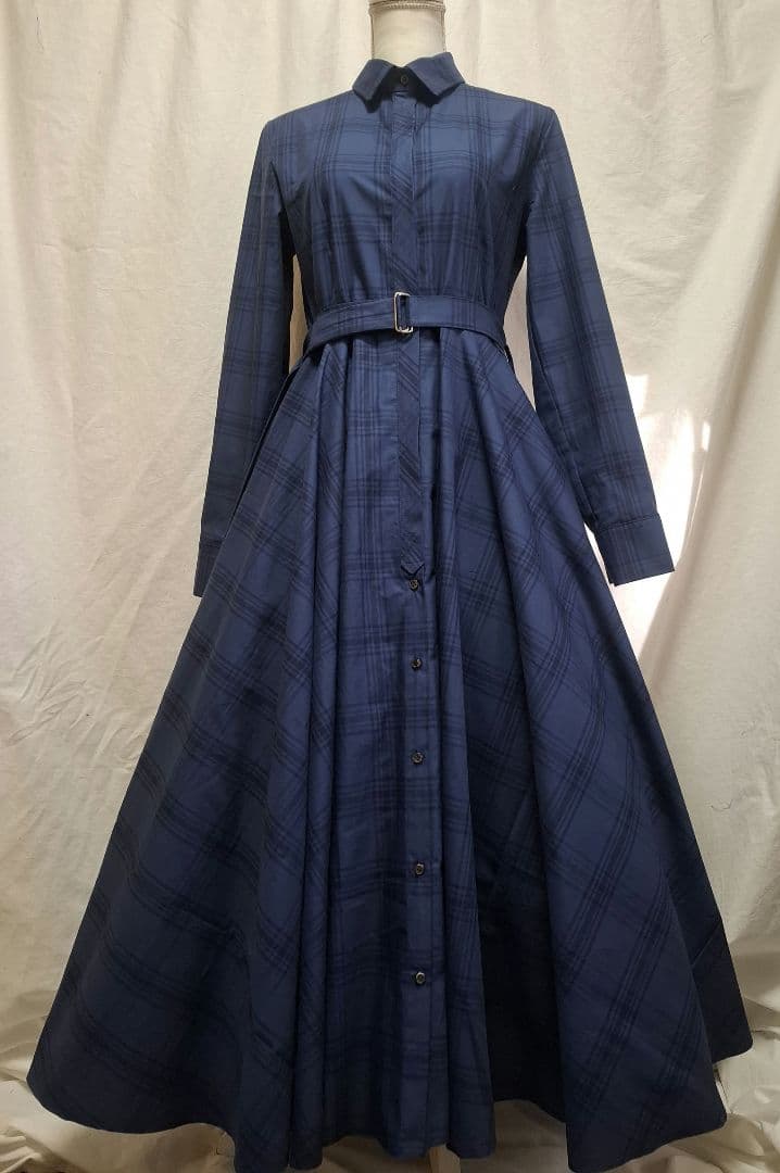 イタリア製高密度コットンクロス サーキュラーワンピース