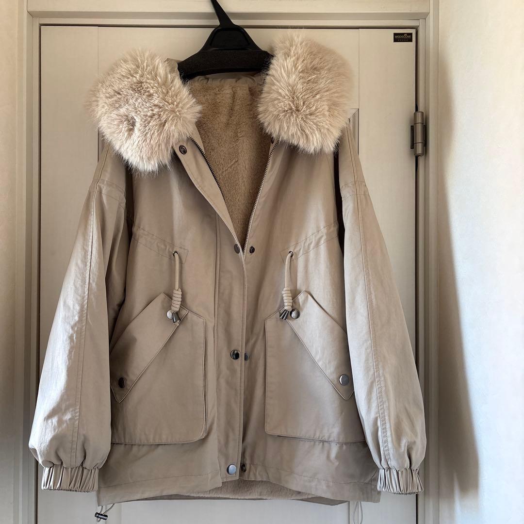 ベージュファー付きモッズコート　⭐︎新品