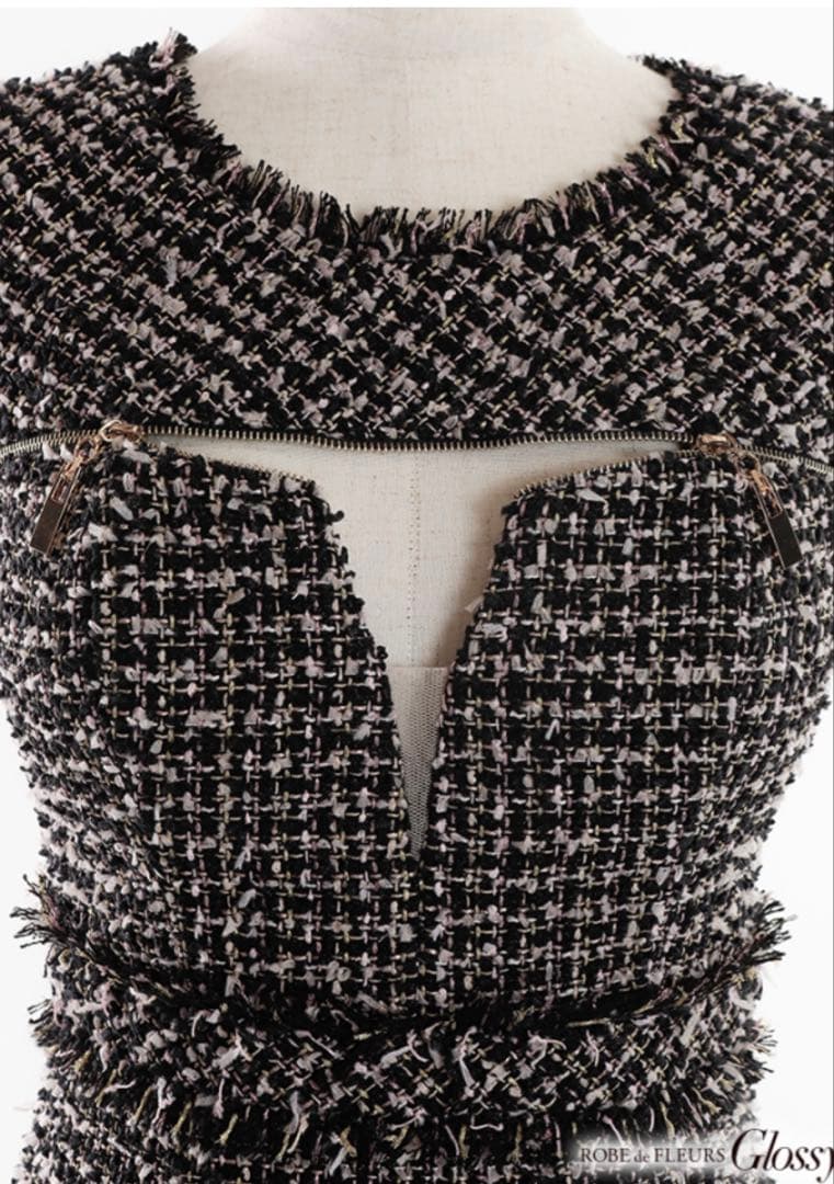 (値下げ可)ROBE de FLEURS Glossy/キャバドレス　ツイード