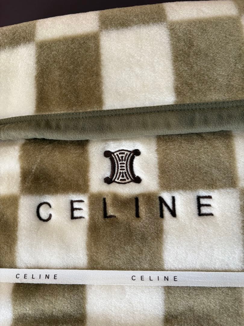 CELINE チェック柄アクリルニューマイヤー毛布