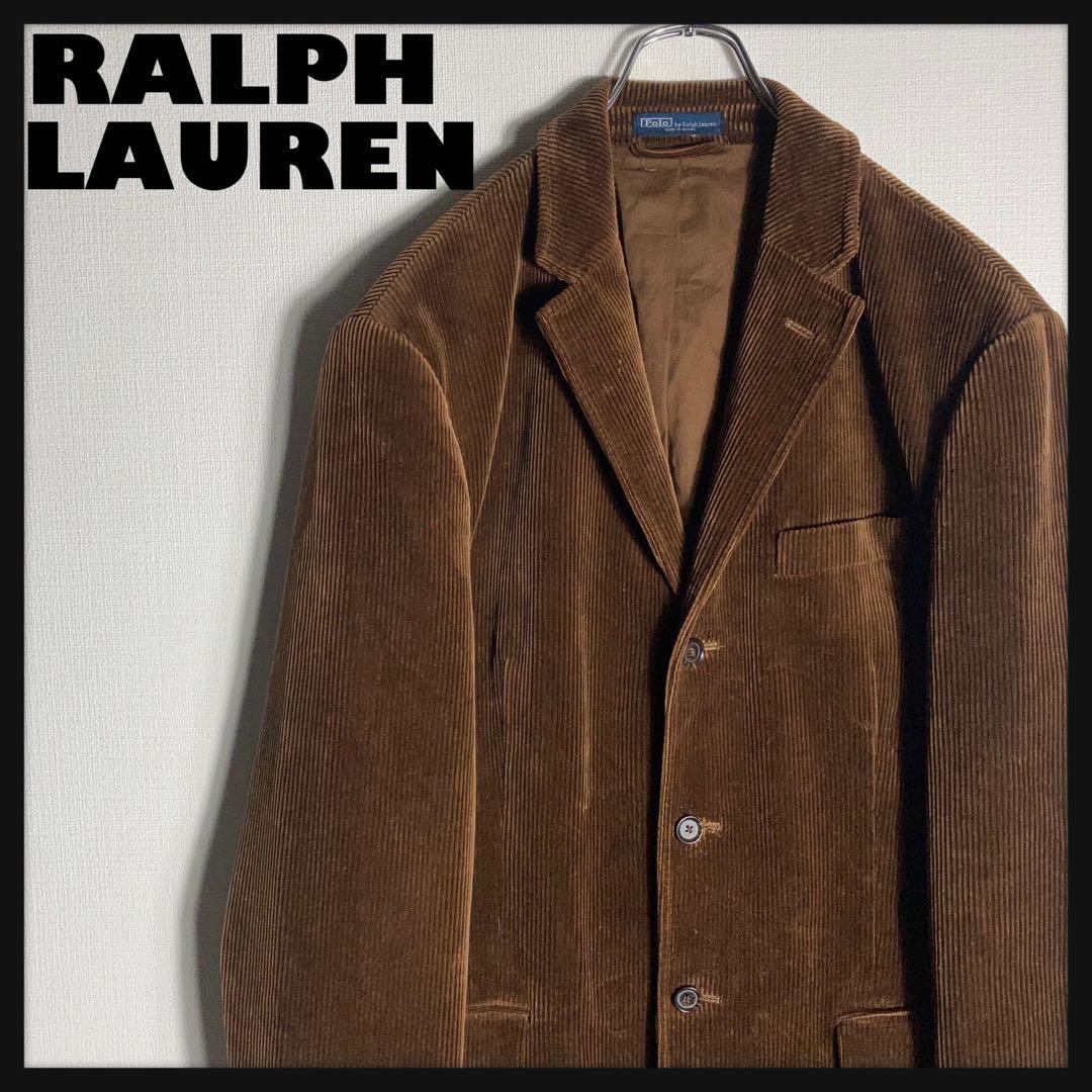 RALPH LAUREN ヘビー太畝コーデュロイテーラードジャケット 茶色 M.