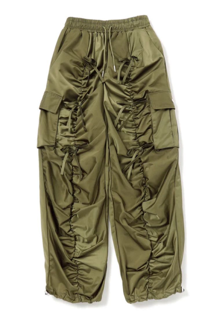 パンツ POPPY-GATHER RIBBON CARGO PANTS (KHAKI)