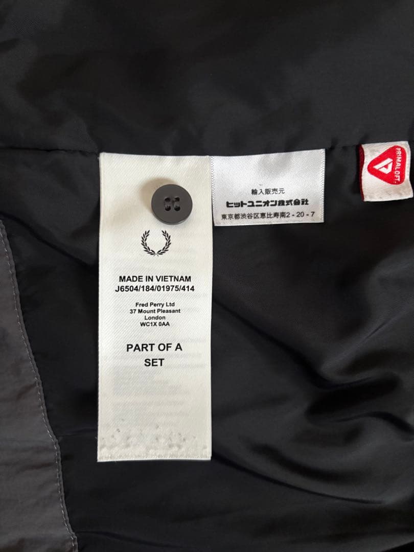 FRED PERRY プリマロフト ライナー モッズコート M ブラック ダウン