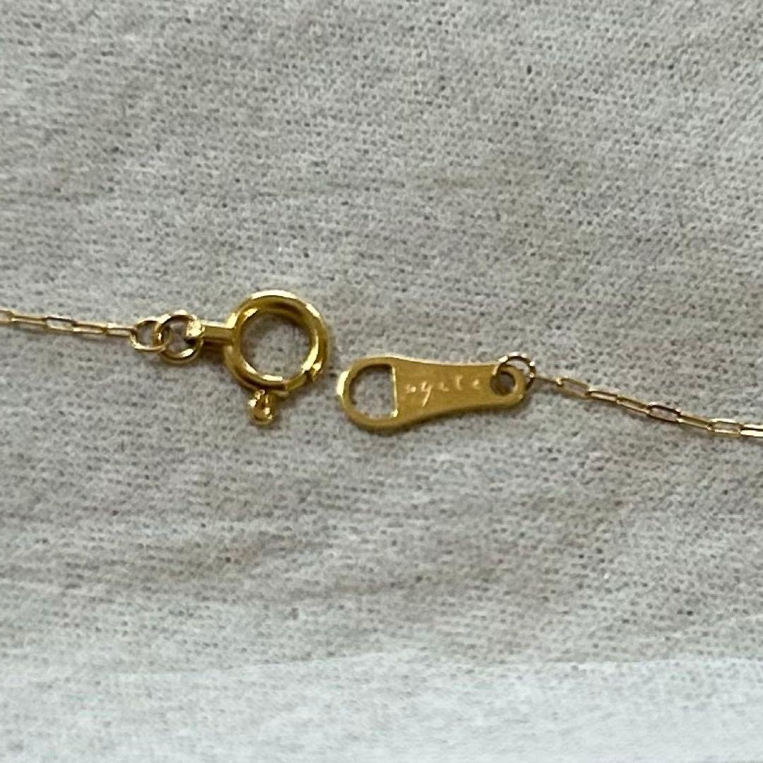 極美品　agete K18YG 0.1ct ダイヤモンド ネックレス ミル打
