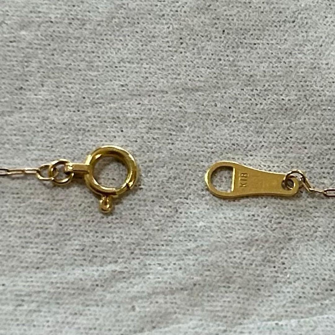 極美品　agete K18YG 0.1ct ダイヤモンド ネックレス ミル打