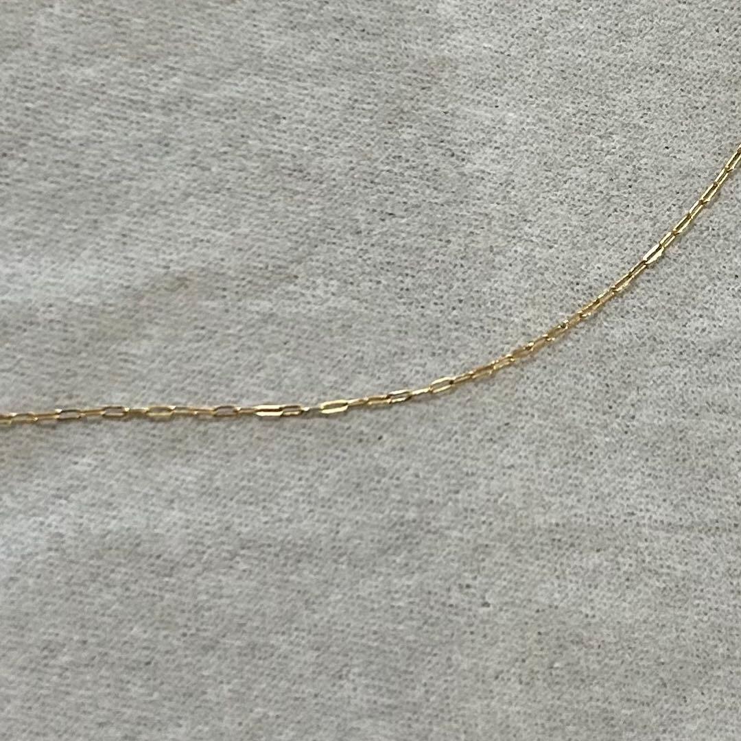 極美品　agete K18YG 0.1ct ダイヤモンド ネックレス ミル打