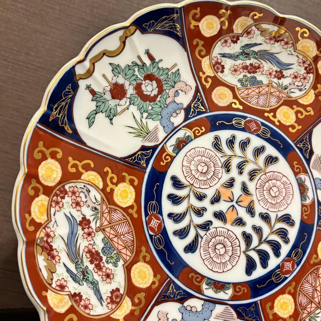 秀峰 輪花 大皿34cm 金彩 有田焼