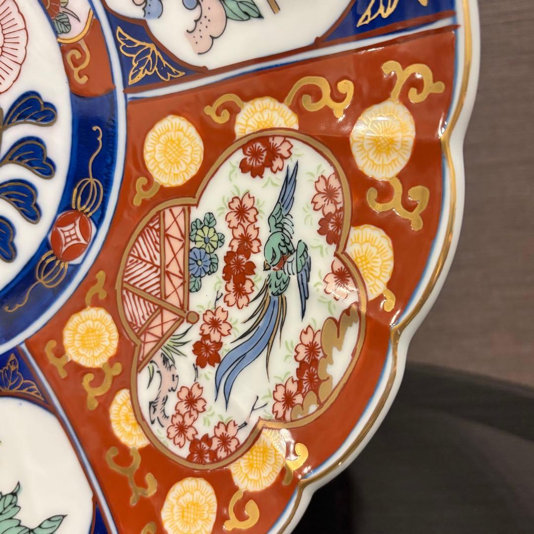 秀峰 輪花 大皿34cm 金彩 有田焼