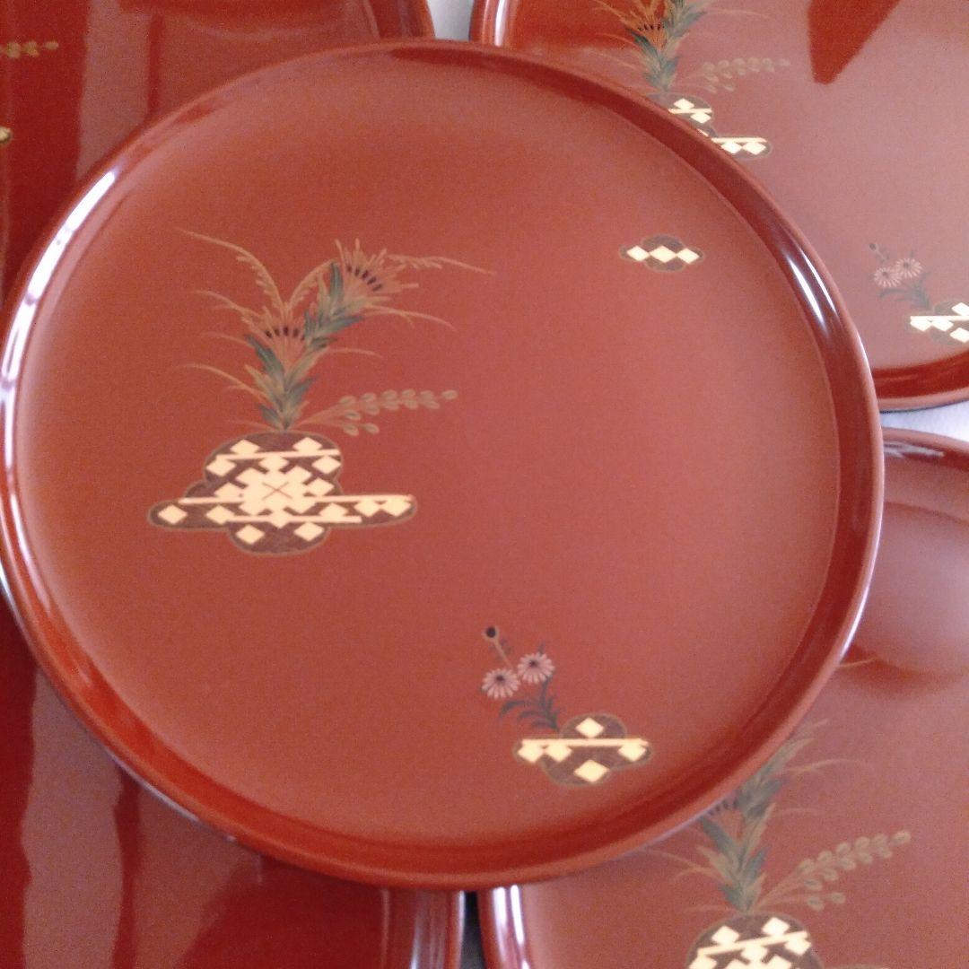 大内塗　丸盆十枚