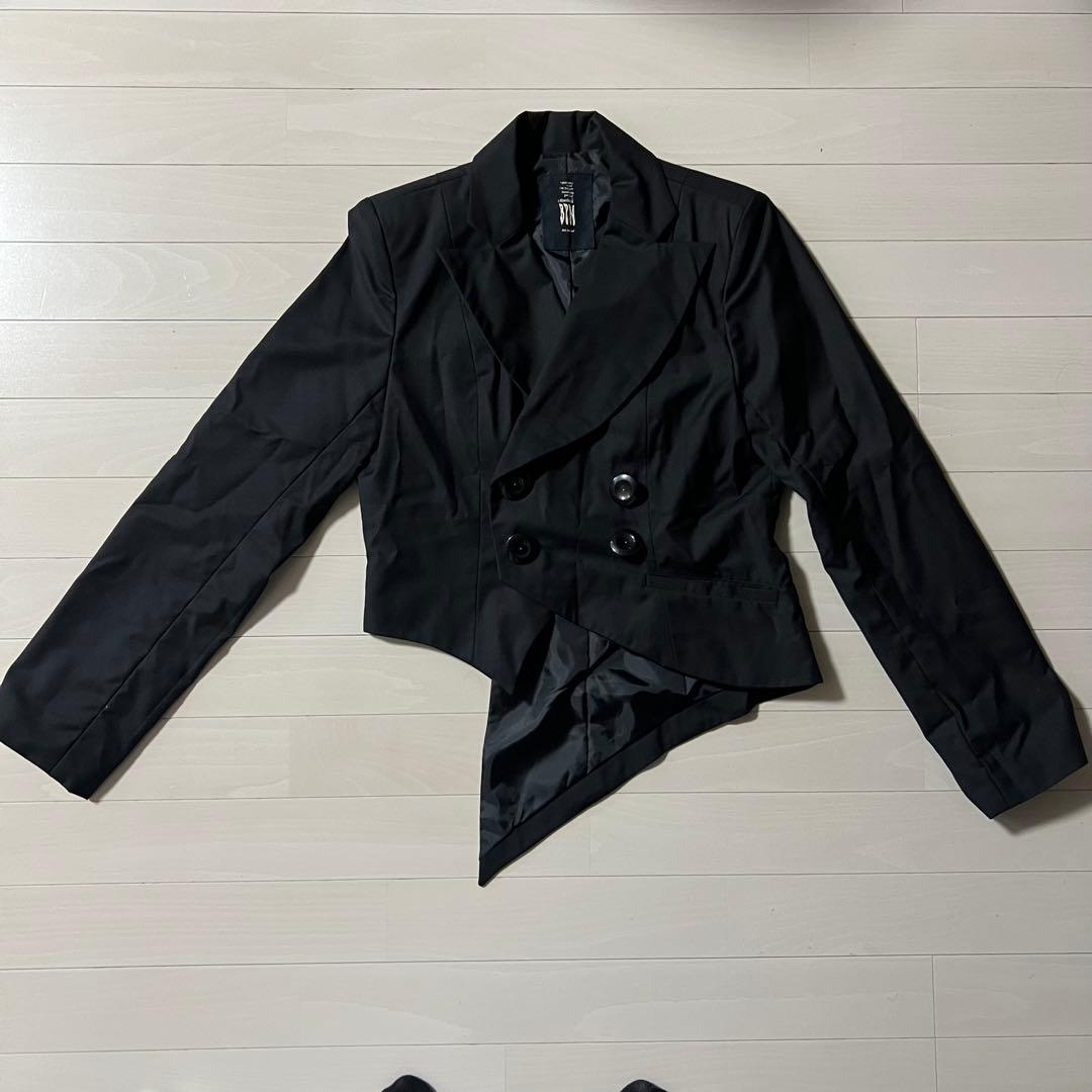 BPN アシンメトリック ダブルブレストジャケット ブラック