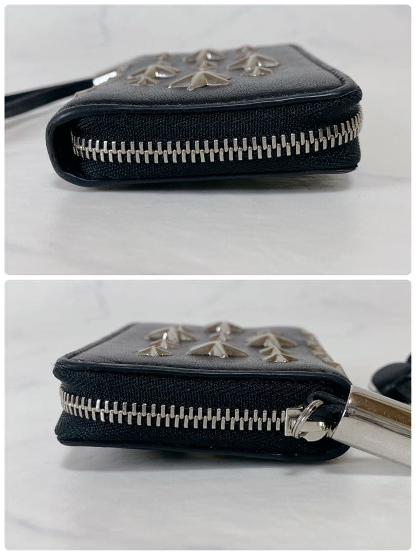 JIMMYCHOOジミーチュウ　ケース　L字型　ジップ　スタッズ　レザー