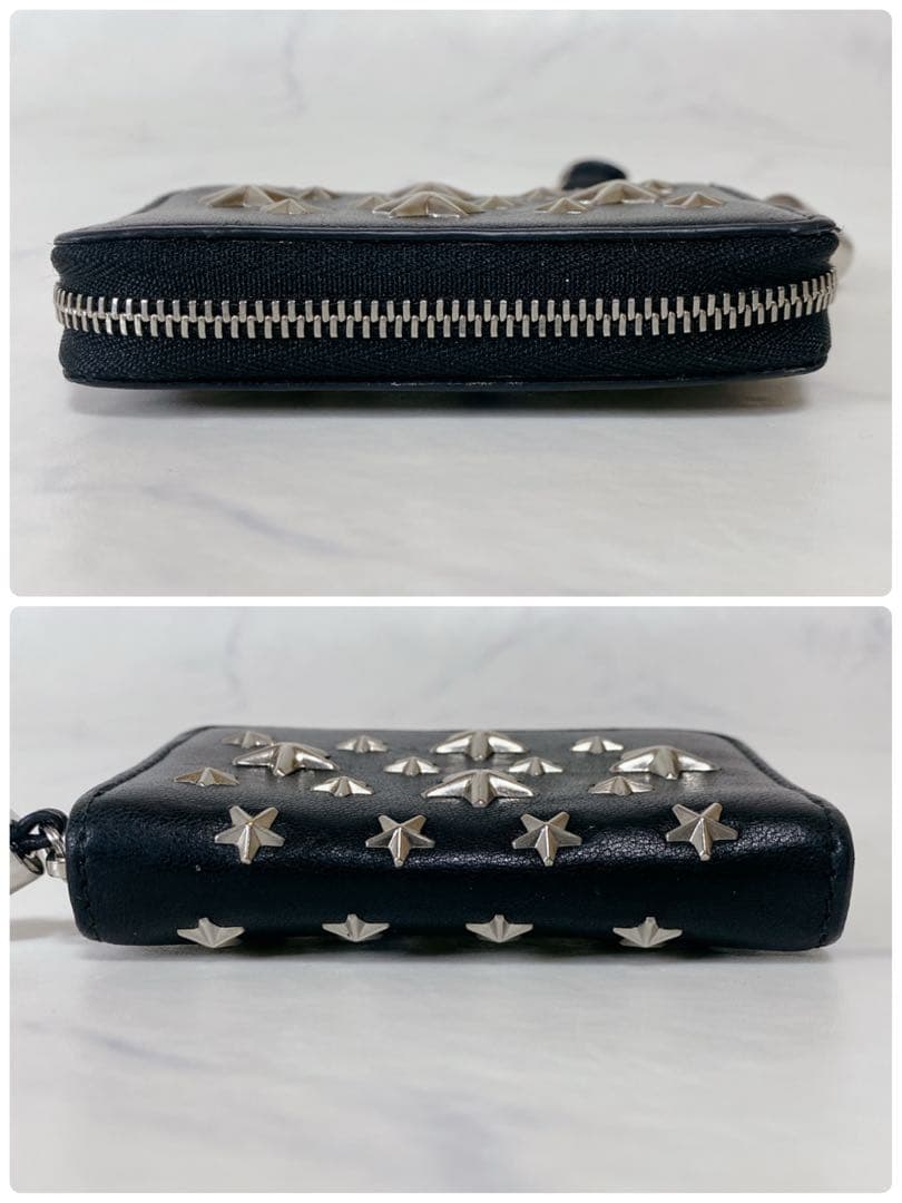 JIMMYCHOOジミーチュウ　ケース　L字型　ジップ　スタッズ　レザー