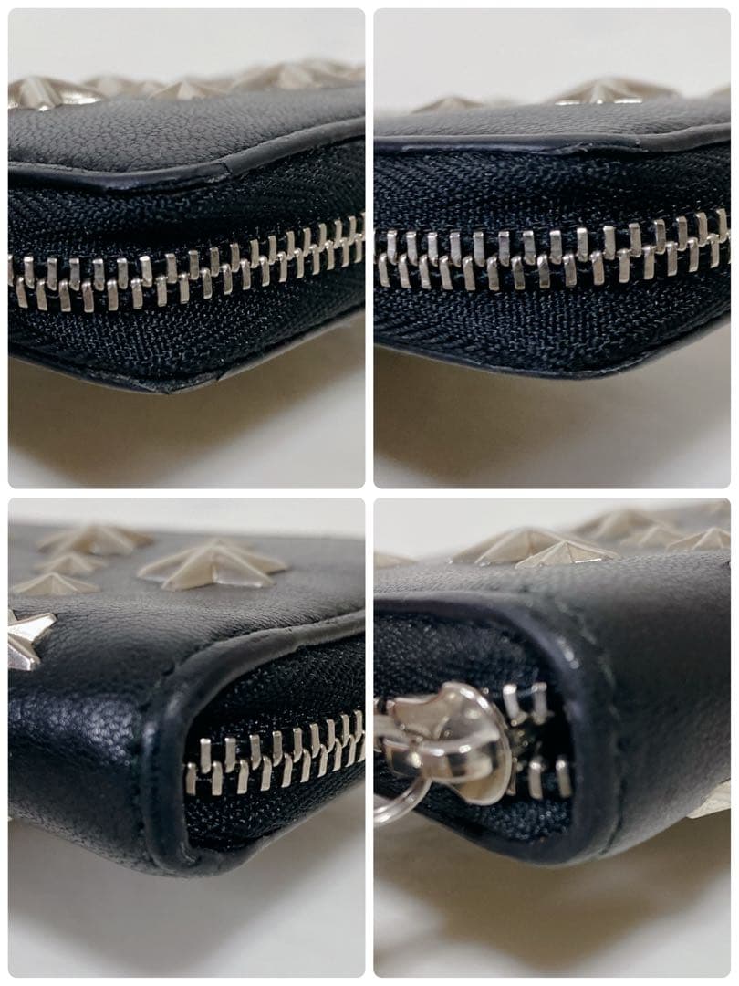 JIMMYCHOOジミーチュウ　ケース　L字型　ジップ　スタッズ　レザー