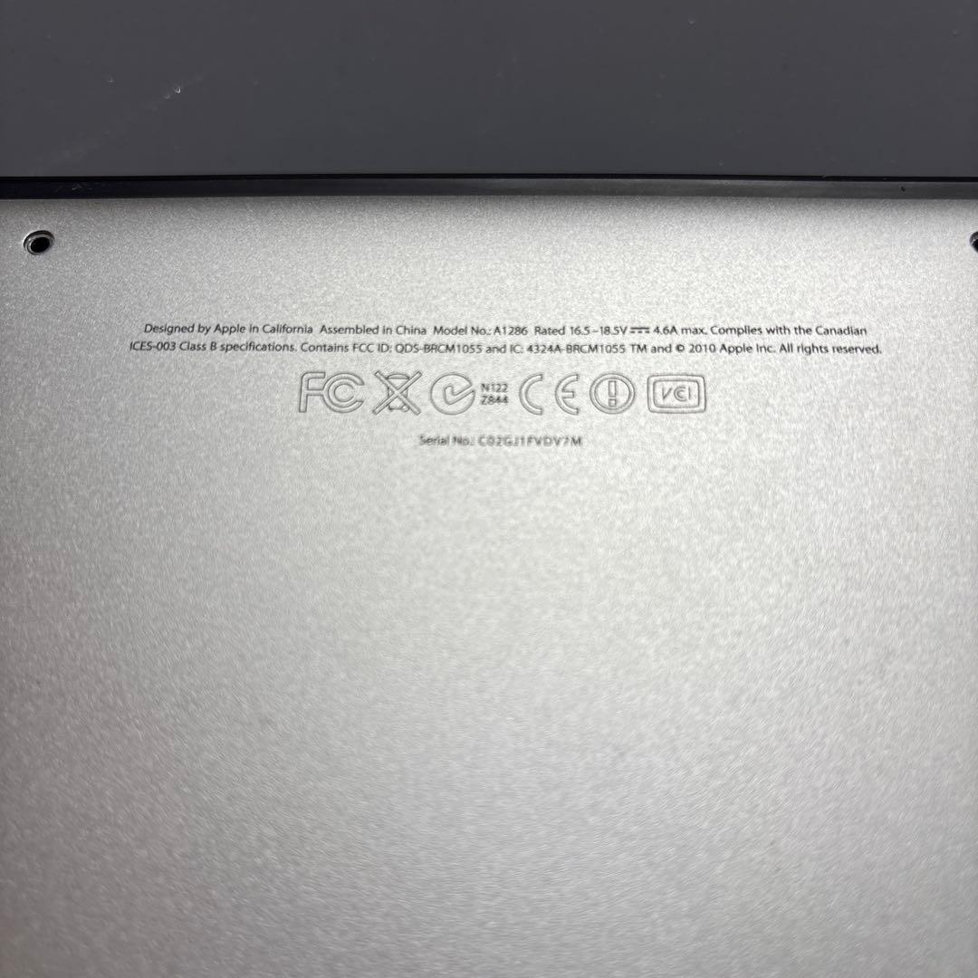 Macbookpro 15.4 i7 4GB A1286 充放電16回 2011