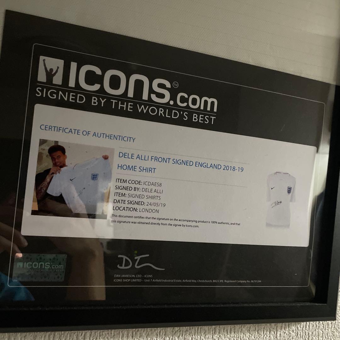 と*ん様 【証明書付き・直筆サイン入りユニフォーム】イングランド代表 デレアリ
