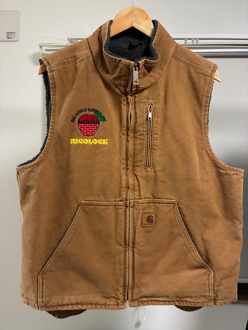 極美品 希少モデル！カーハート ヴィンテージ ダック生地モックネック ボアベスト