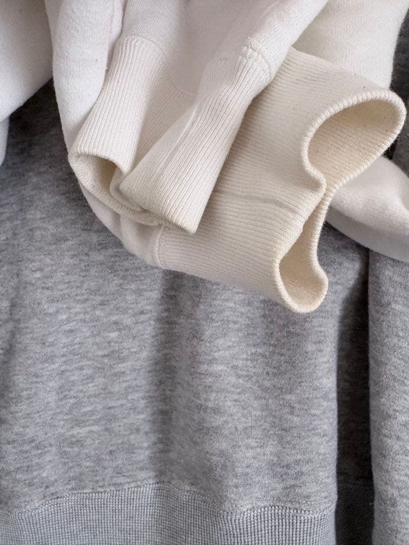 【青山限定】コムデギャルソン　ジップアップパーカー グレー ホワイトレディースM