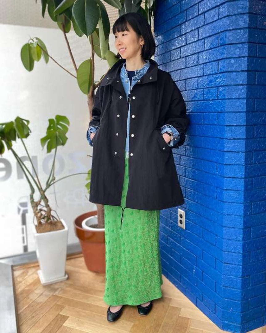 2025SS THE SHINZONE ライトモッズコート 黒　サイズ36