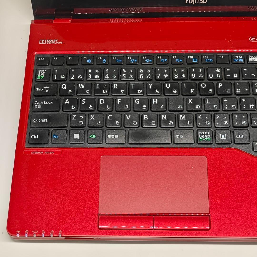 【富士通】AH53 高速i7 SSD512GB 16GB レッド ノートPC
