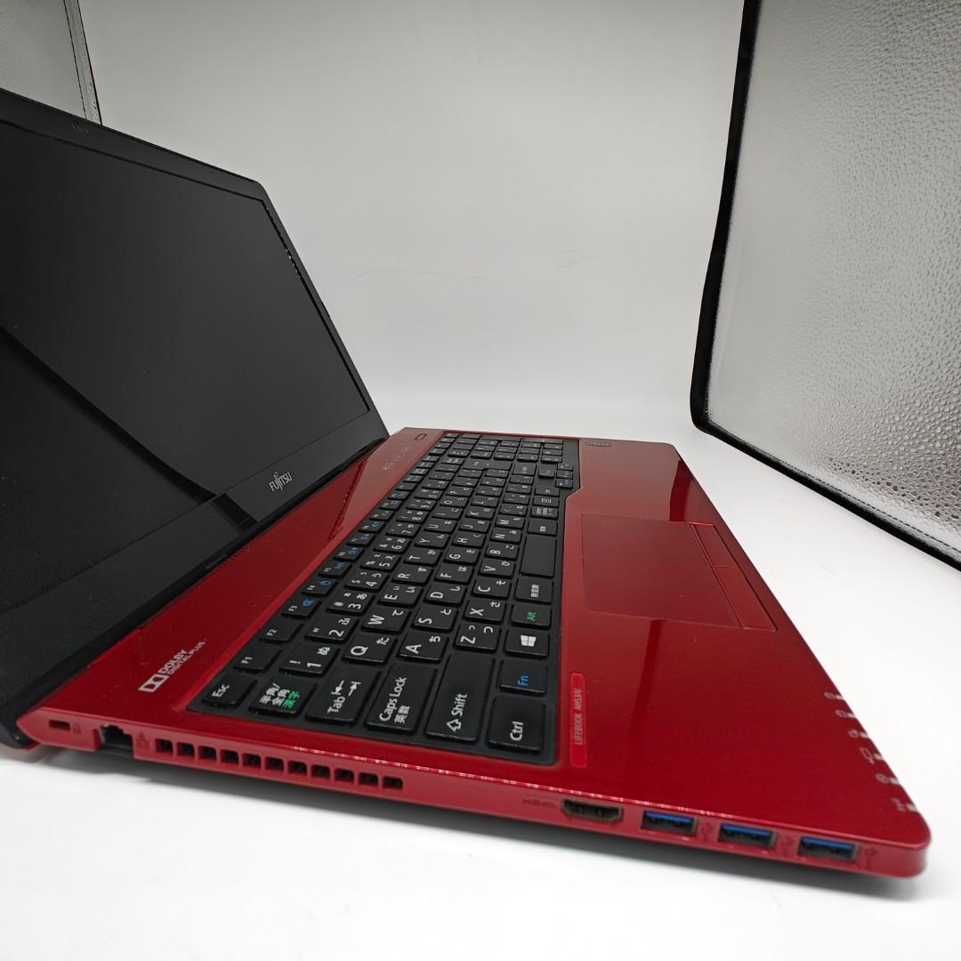 【富士通】AH53 高速i7 SSD512GB 16GB レッド ノートPC