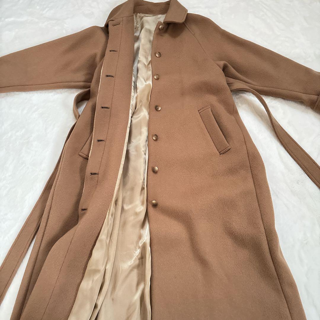 【希少】foufou フーフー ウール ステンカラーコート キャメル ベルト付き