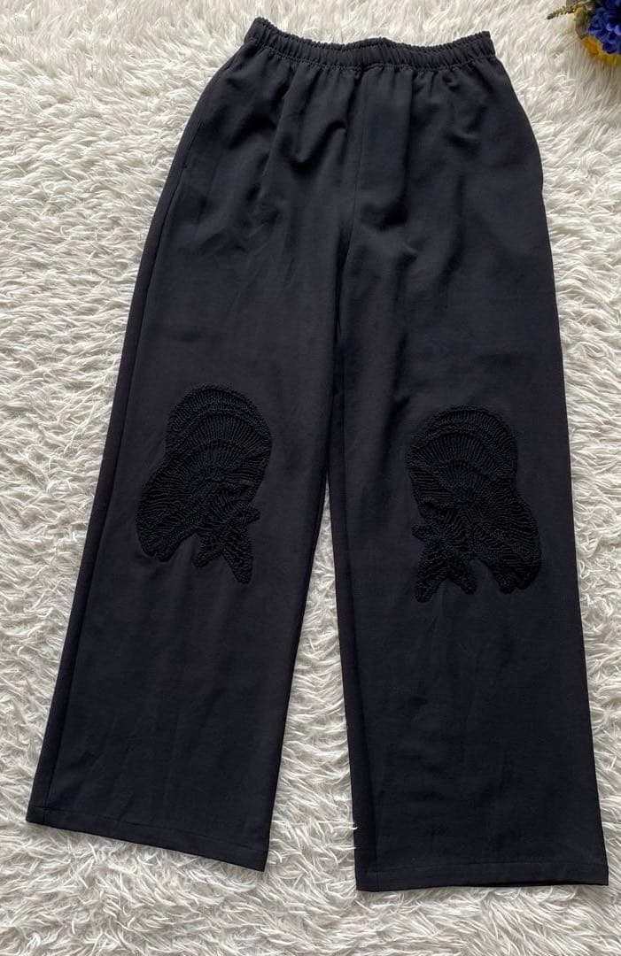 mlouren cutwork embroidery pant ブラック