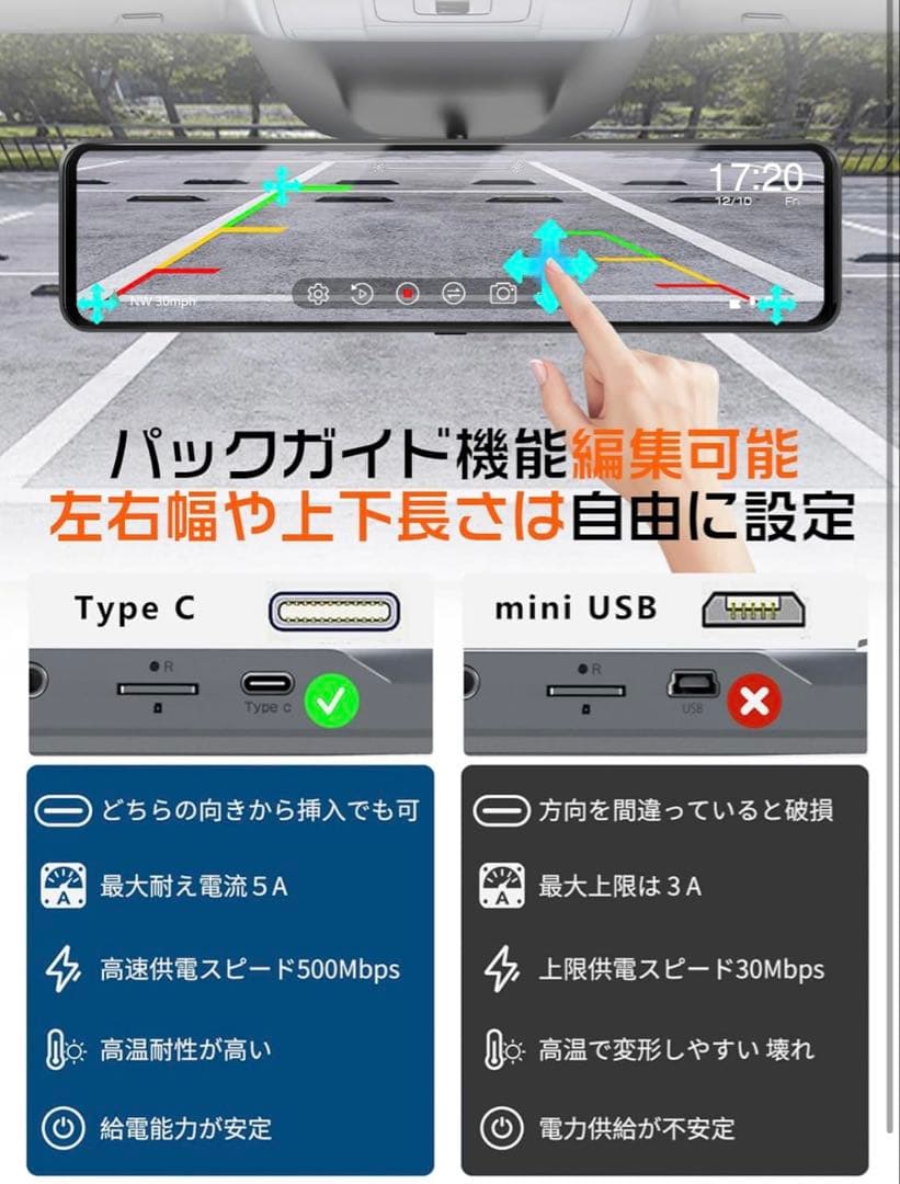 【新品未開封】2025年最新JADO ドライブレコーダーミラー 20900円