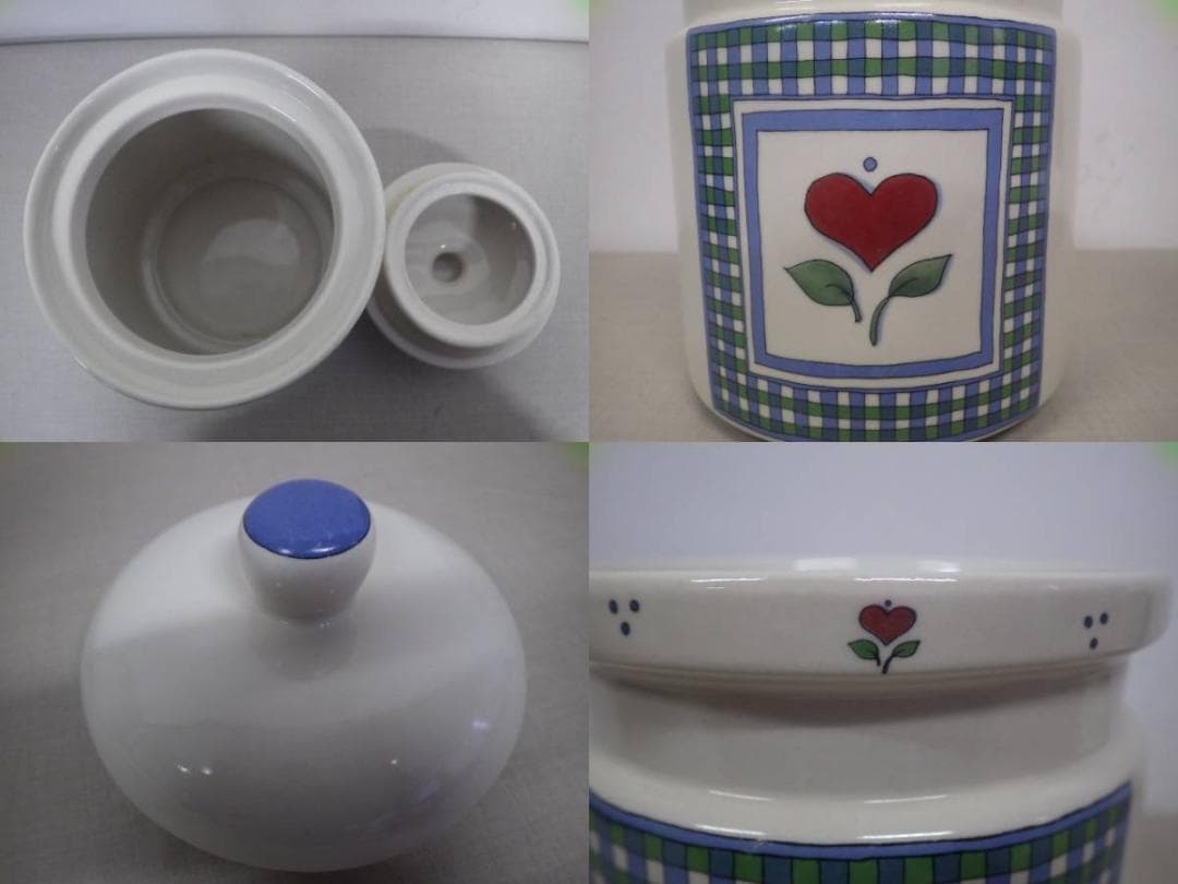 00 綺麗 陶器 キャニスター 6個セット 動物 ぶた 牛 イラスト