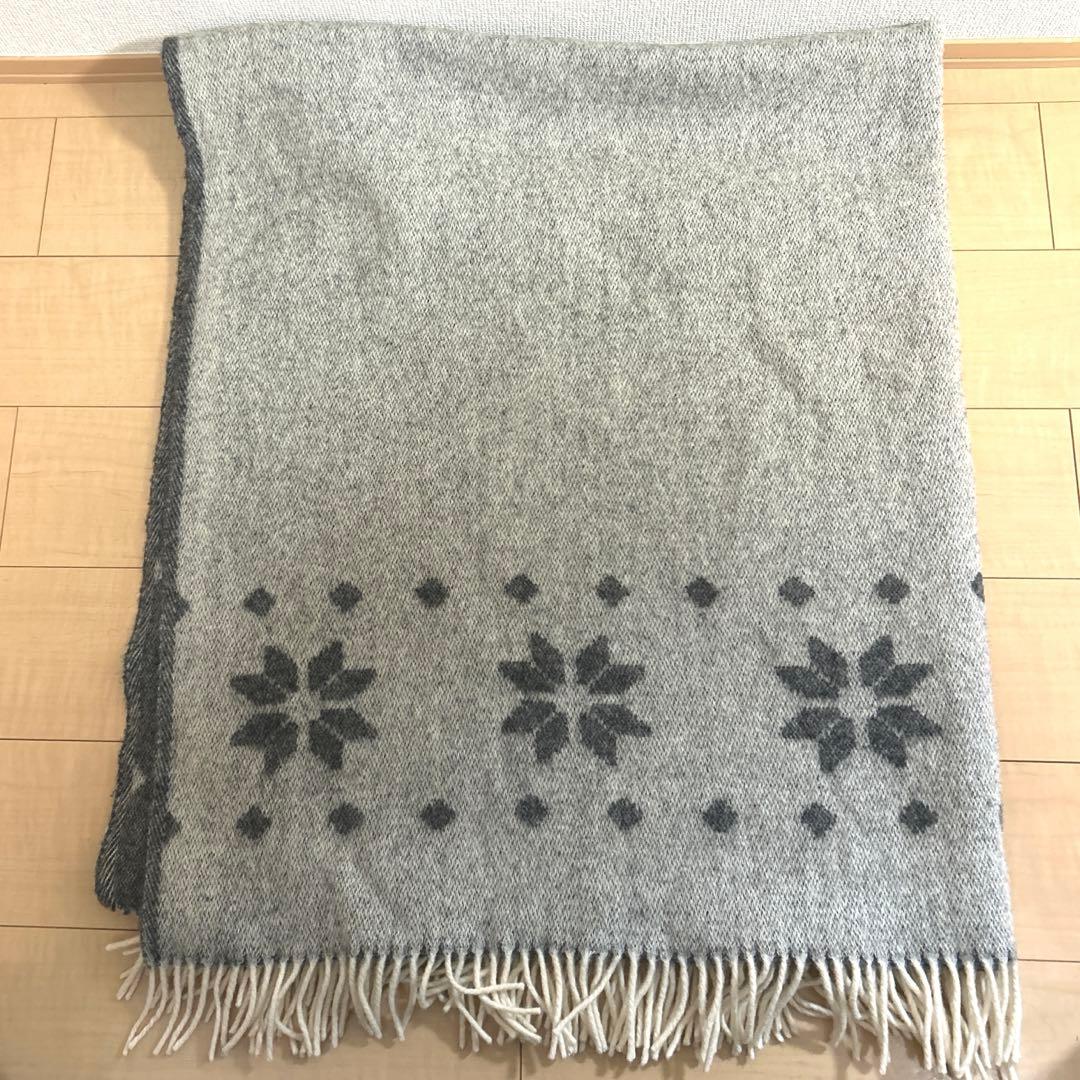 【美品】KLIPPAN クリッパン ウールブランケット　グレー