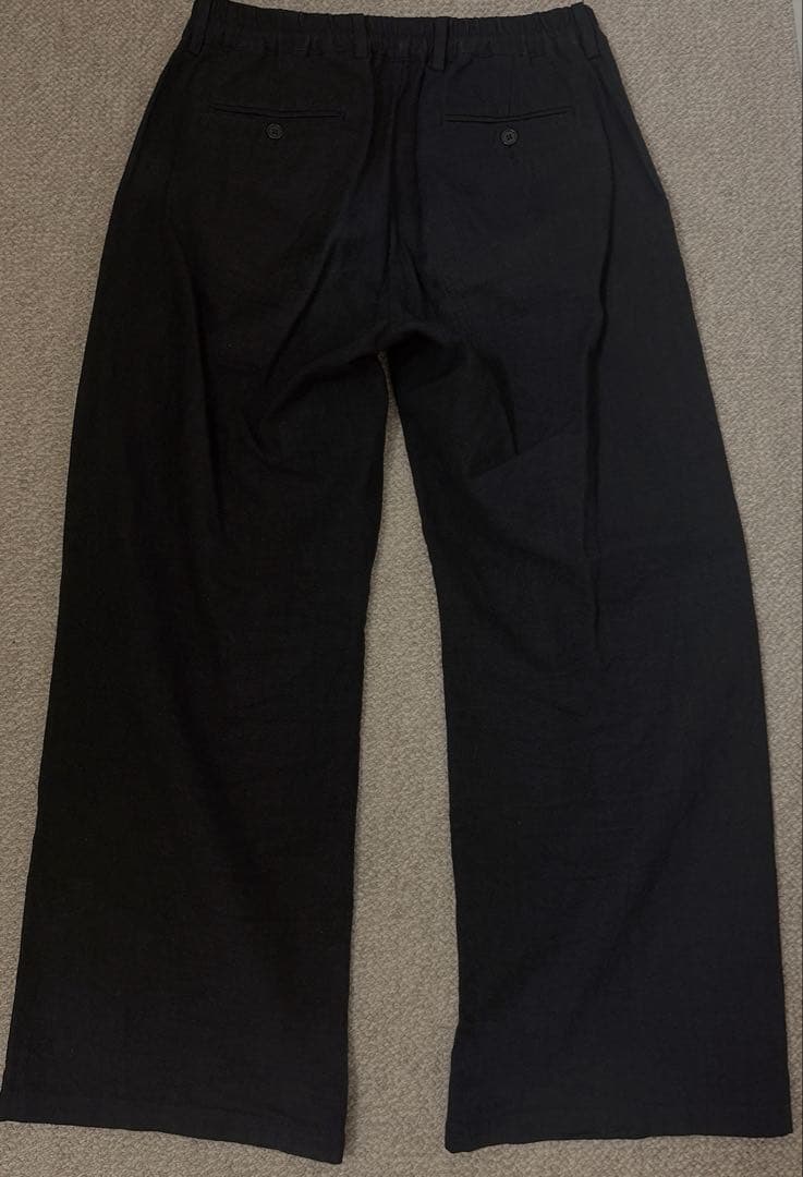 パンツ LINEN FEELS SLACKS BLACK L