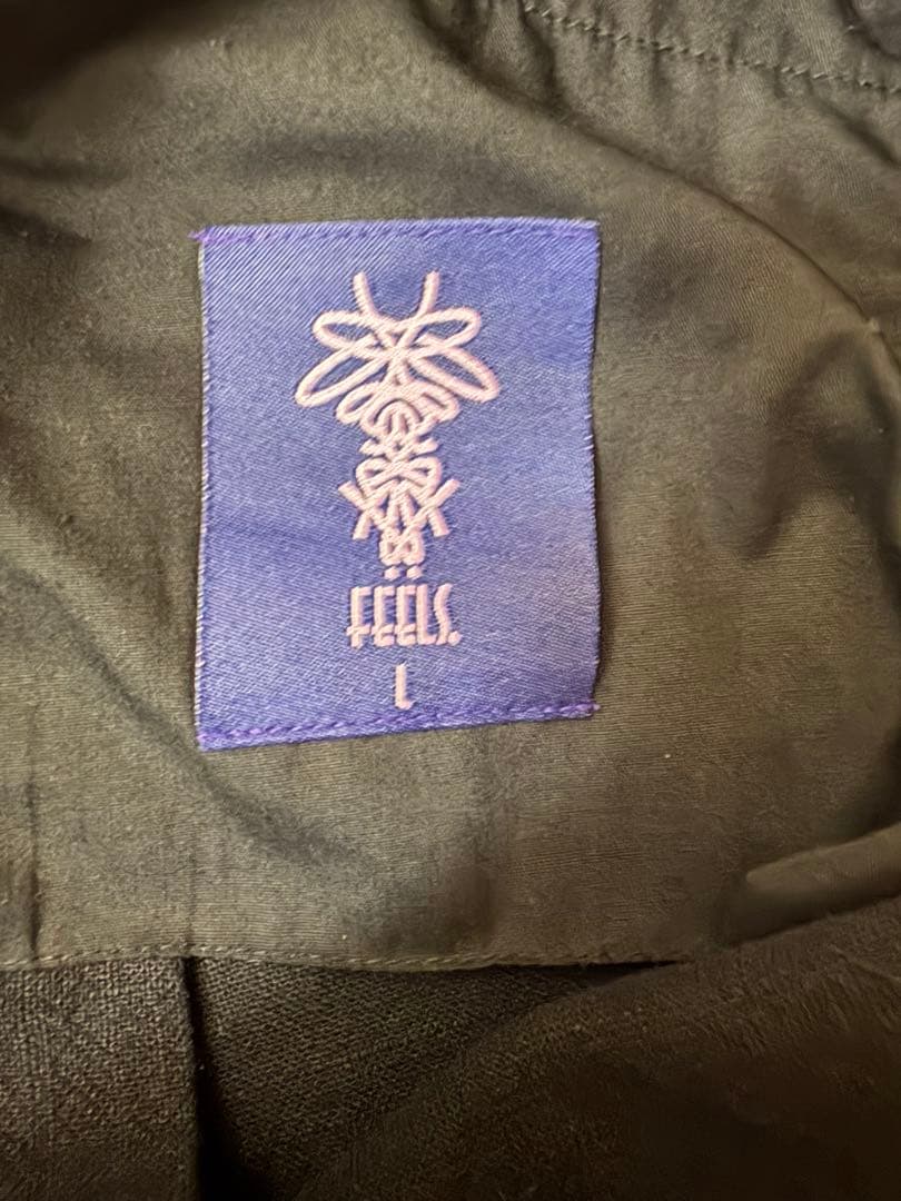 パンツ LINEN FEELS SLACKS BLACK L