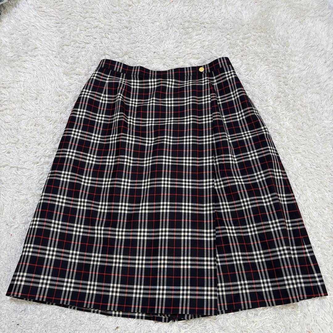 【希少✨美品】バーバリーズ ノバチェック キュロット 巻きスカート風 17号