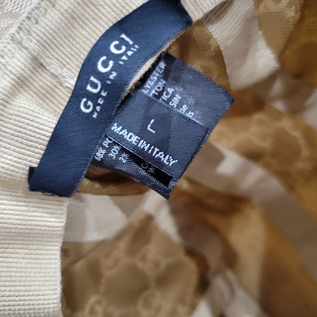 GUCCI　グッチ　総柄　ブルーリボン　バケットハット　帽子　キャップ